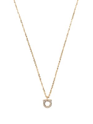Ferragamo crystal-embellished Gancini necklace - Gold