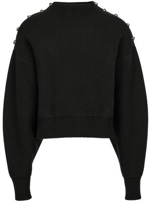 Ferragamo decorative-buttons panelled knitted sweatshirt - Black