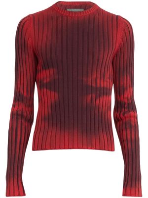 Ferragamo denim-print cotton jumper - Red