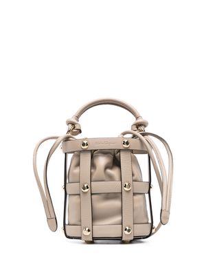 Ferragamo drawstring leather bucket bag - Neutrals