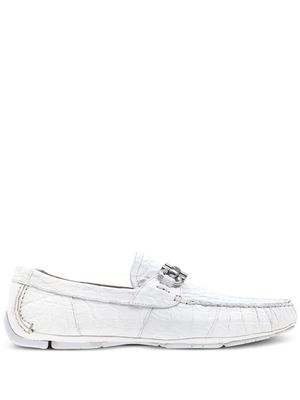 Ferragamo Driver embossed leather loafers - Neutrals