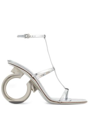Ferragamo Elina 105mm metallic-finish sandals - Silver
