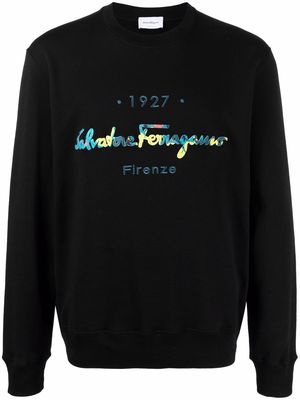 Ferragamo embroidered-logo sweatshirt - Black