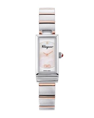 Ferragamo Essential Stainless Steel Watch with Bracelet Strap, Silver/Rose Gold IP