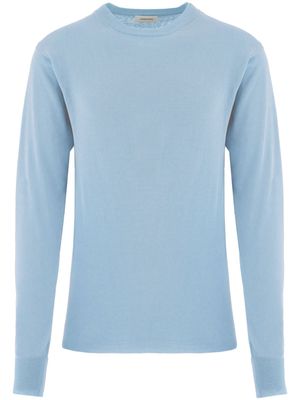 Ferragamo fine-knit cotton jumper - Blue