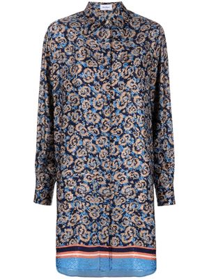 Ferragamo floral-print oversized silk shirt - Neutrals