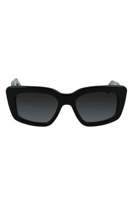 FERRAGAMO Gancini 52mm Rectangular Sunglasses in Black