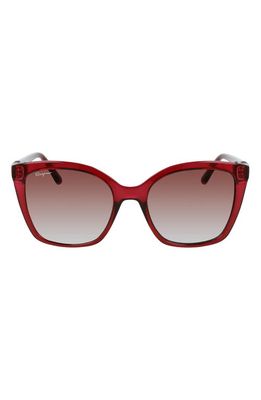 FERRAGAMO Gancini 54mm Rectangular Sunglasses in Crystal Wine