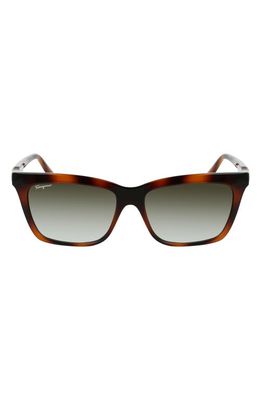 FERRAGAMO Gancini 54mm Rectangular Sunglasses in Tortoise