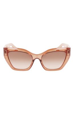 FERRAGAMO Gancini 54mm Rectangular Sunglasses in Transparent Brown