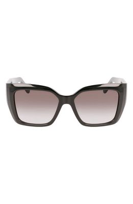 FERRAGAMO Gancini 55mm Gradient Rectangular Sunglasses in Black