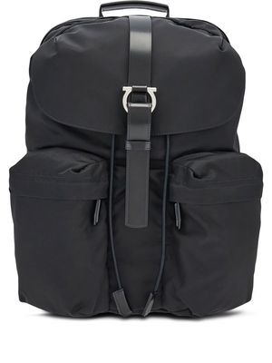 Ferragamo Gancini-buckle technical backpack - Black