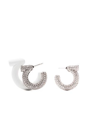 Ferragamo Gancini crystal-embellished earrings - Silver