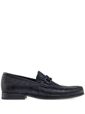 Ferragamo Gancini-detail leather loafers - Black