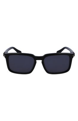 FERRAGAMO Gancini Evolution 56mm Rectangular Sunglasses in Black