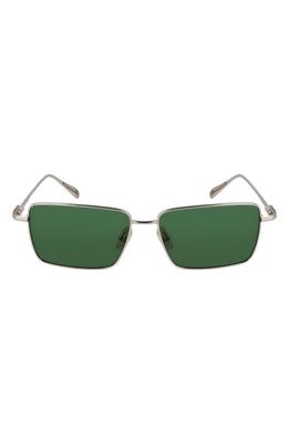 FERRAGAMO Gancini Evolution 57mm Rectangular Sunglasses in Light Gold/Green