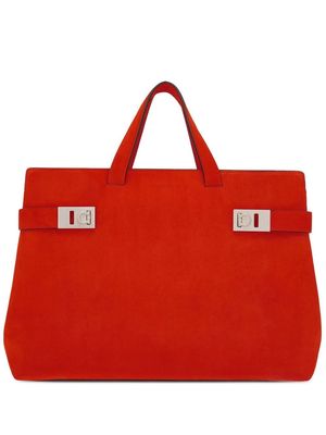 Ferragamo Gancini-fasten large tote bag - Red