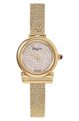 FERRAGAMO Gancini Holiday Diamond Pavé Bracelet Watch