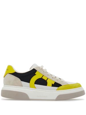 Ferragamo Gancini-insert leather sneakers - Yellow