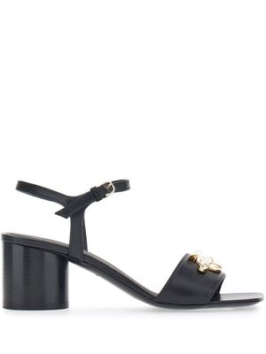 Ferragamo Gancini-plaque lambskin sandals - Black