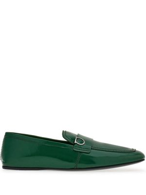 Ferragamo Gancini-plaque leather loafers - Green