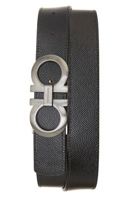 FERRAGAMO Gancini Reversible Leather Belt in Radica Nero at Nordstrom, Size 90 Eu