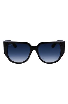 FERRAGAMO Gancini Tea Cup 58mm Oval Sunglasses in Black