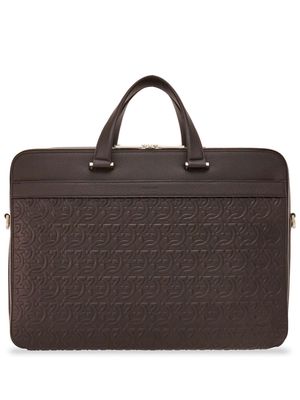 Ferragamo Gancini zipped briefcase - Brown