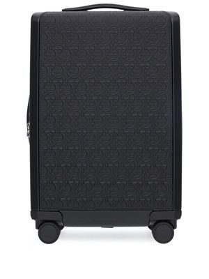 Ferragamo Gancio embossed pattern leather luggage - Black