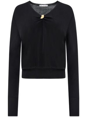 Ferragamo gathered clip-embellished jumper - Black