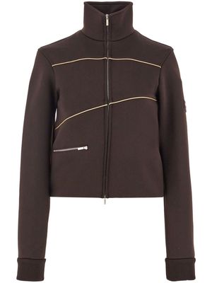 Ferragamo high-neck zip-up jacket - Brown