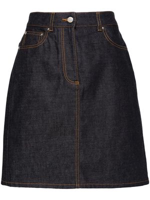 Ferragamo high-waisted denim short skirt - Blue