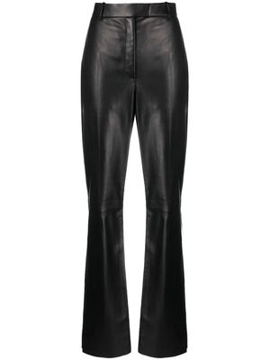 Ferragamo high-waisted flared leather pants - Black