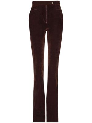 Ferragamo high-waisted slim-cut trousers - Brown