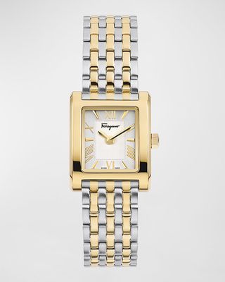 Ferragamo Lace Watch with Bracelet Strap, Gold/Stainless Steel