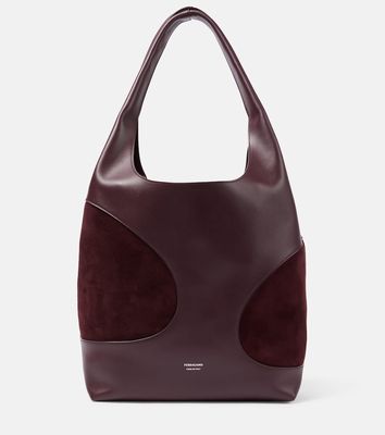 Ferragamo Large leather and suede tote bag