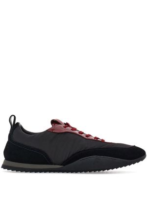 Ferragamo leather-trim lace-up sneakers - Black