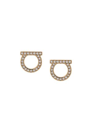 Ferragamo logo crystal embellished earrings - Gold