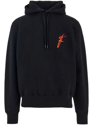 Ferragamo logo-embroidered cotton hoodie - Black