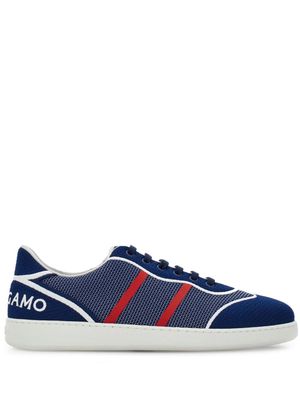 Ferragamo logo-embroidered panelled sneakers - Blue