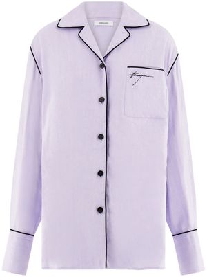 Ferragamo logo-embroidered pyjama shirt - Purple