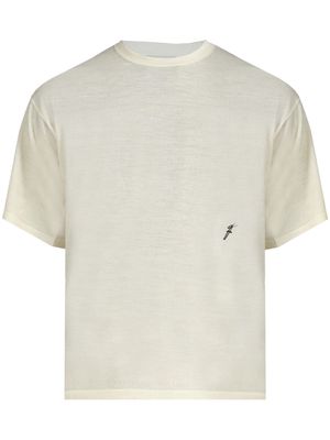 Ferragamo logo-embroidered virgin-wool T-shirt - White