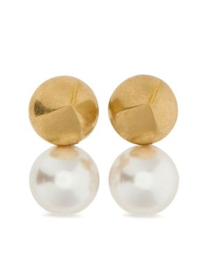 Ferragamo logo-engraved bead-pendant earrings - Gold