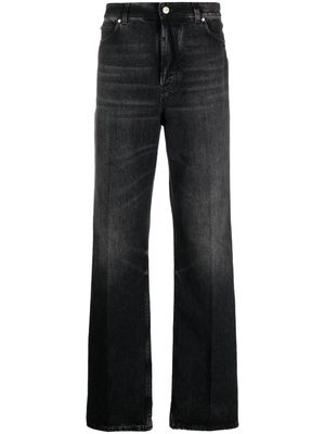 Ferragamo logo-engraved-buttons cotton jeans - Black