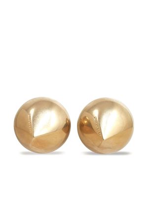 Ferragamo logo-engraved polished-finish earrings - Gold