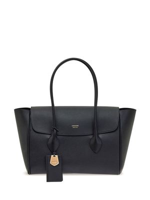 Ferragamo logo-plaque leather tote bag - Black