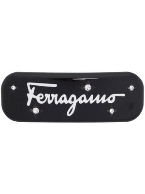 Ferragamo logo-print hair clip - Black