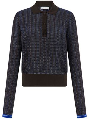 Ferragamo long-sleeve knitted polo shirt - Brown