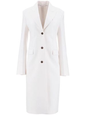 Ferragamo long-sleeved virgin wool single-breasted coat - White