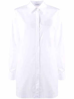 Ferragamo longline cotton shirt - White